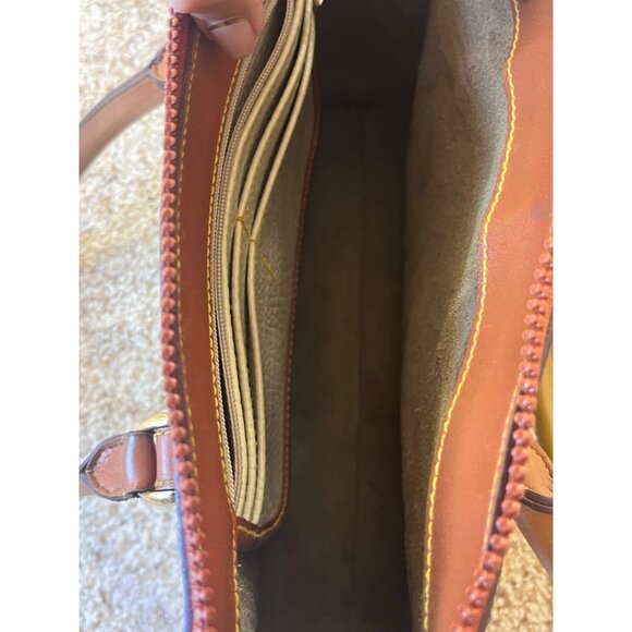 Dooney & Bourke VTG All Weather Satchel Purse Ivory Pebbled Old Money Classic - Picture 13 of 16